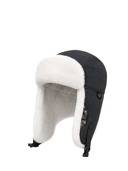 Шапка мужская ушанка трансформер Carhartt 3D Dark Grey / White