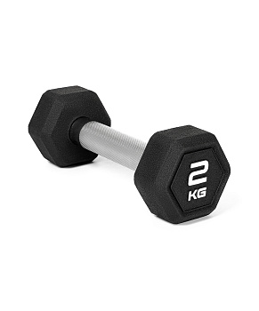 Гантель гексагональная STARFIT DB-301PRO 2 кг, обрезиненная, черный