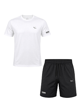 Костюм шорты с футболкой Nike Just Do It White / Black