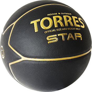 Мяч баскетбольный матчевый TORRES Star Gold №7