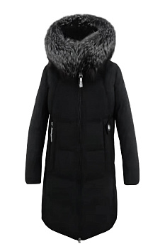 Куртка утепленная MaxRita Elongated Black / Natural Fur