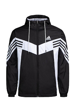 Ветровка штормовка Adidas Essentials 3-Stripes Black / White