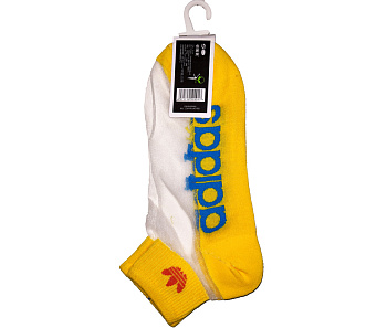 Носки спортивные Adidas 2906HR699 Low Yellow / Blue (желтый / голубой)