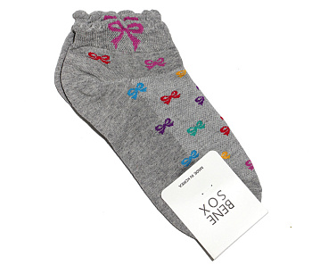 Носки женские Bene Sox 3D Colored Bows Gray (серые)