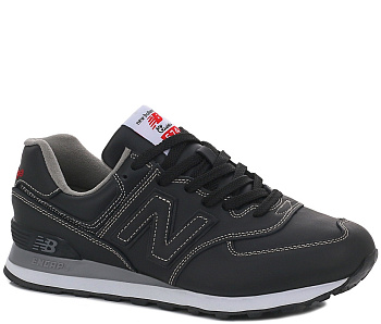 Кроссовки New Balance 574 Leather Black / White / White
