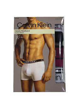 Трусы-шорты Calvin Klein Shorty Cotton Stretch Black / Vinous / Gray - 3 шт.