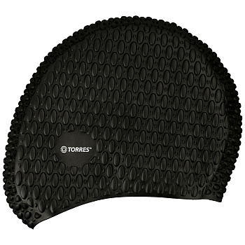 Шапочка для плавания TORRES Bobbles Black, силикон
