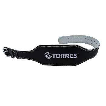 Пояс атлетический TORRES 6 дюймов, натуральная кожа, черный