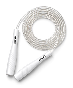 Скакалка STARFIT RP-501 ПВХ с пластиковыми ручками, 3 м, белый