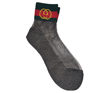 Носки женские Gucci 2408CH7283 Dark Gray / Green (т-серый / зеленый)