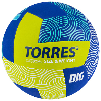 Мяч волейбольный любительский TORRES DIG Blue / Green
