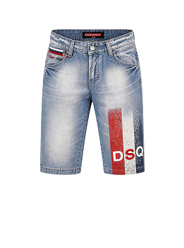 Бриджи джинсовые Dsquared J416-4 Blue / Red