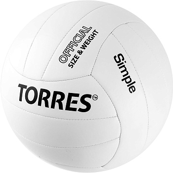 Мяч волейбольный любительский TORRES Simple White