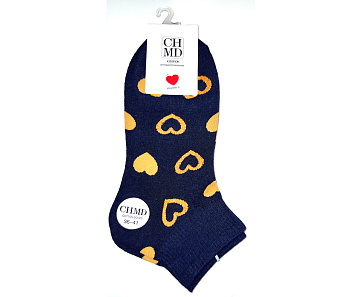 Носки женские CH MD Hearts Dark Blue / Yellow (т-синий / желтый)